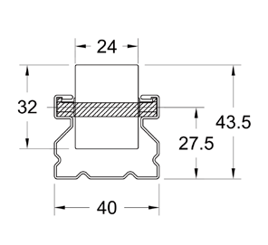 Szyna rolkowa R-S4036 — rysunek techniczny