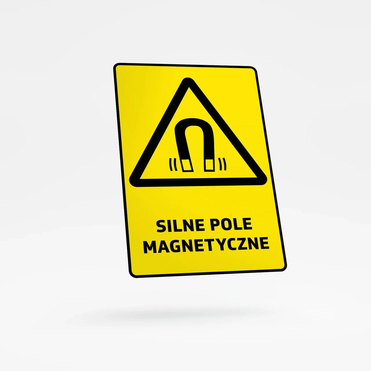 Warning sign with text - strong magnetic field