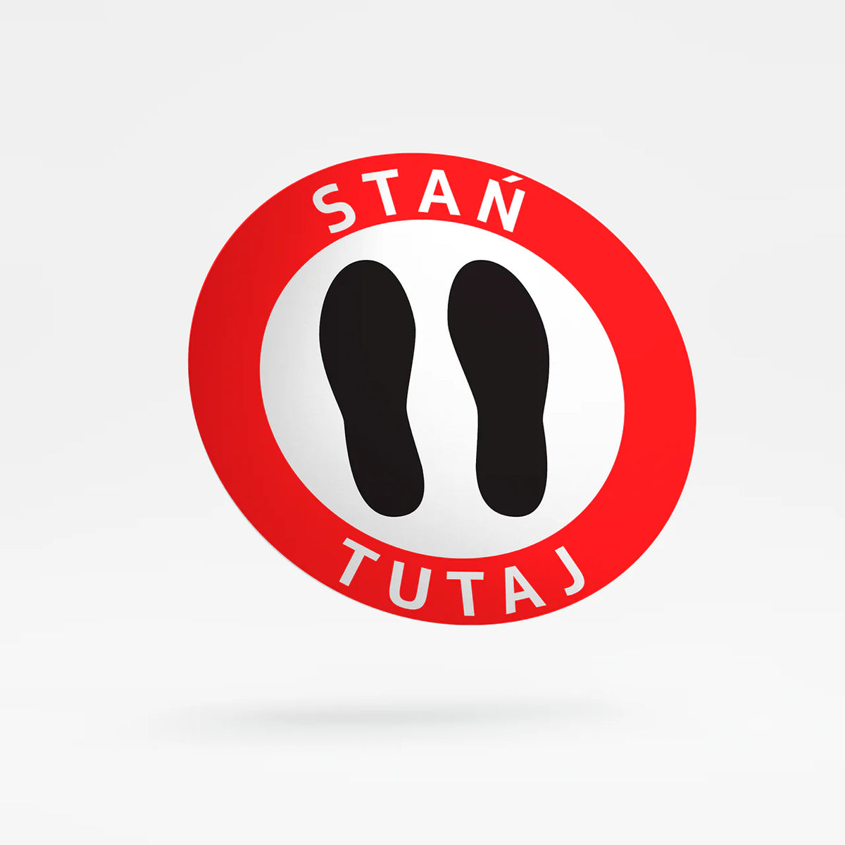 Stand here - special sign