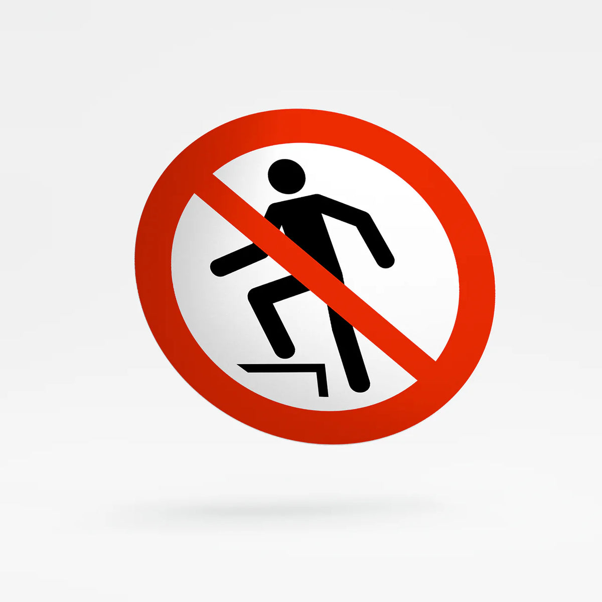 Prohibition sign - do not walk on surface