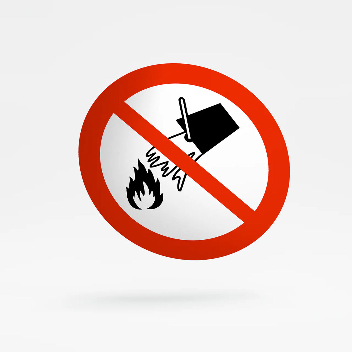 Prohibition sign - do not extinguish with water