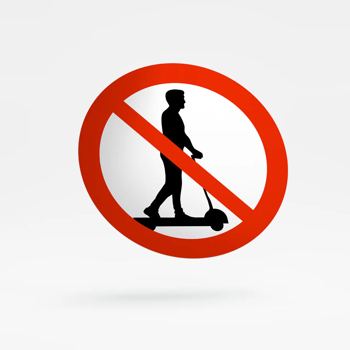 Prohibition sign - no riding on equipment