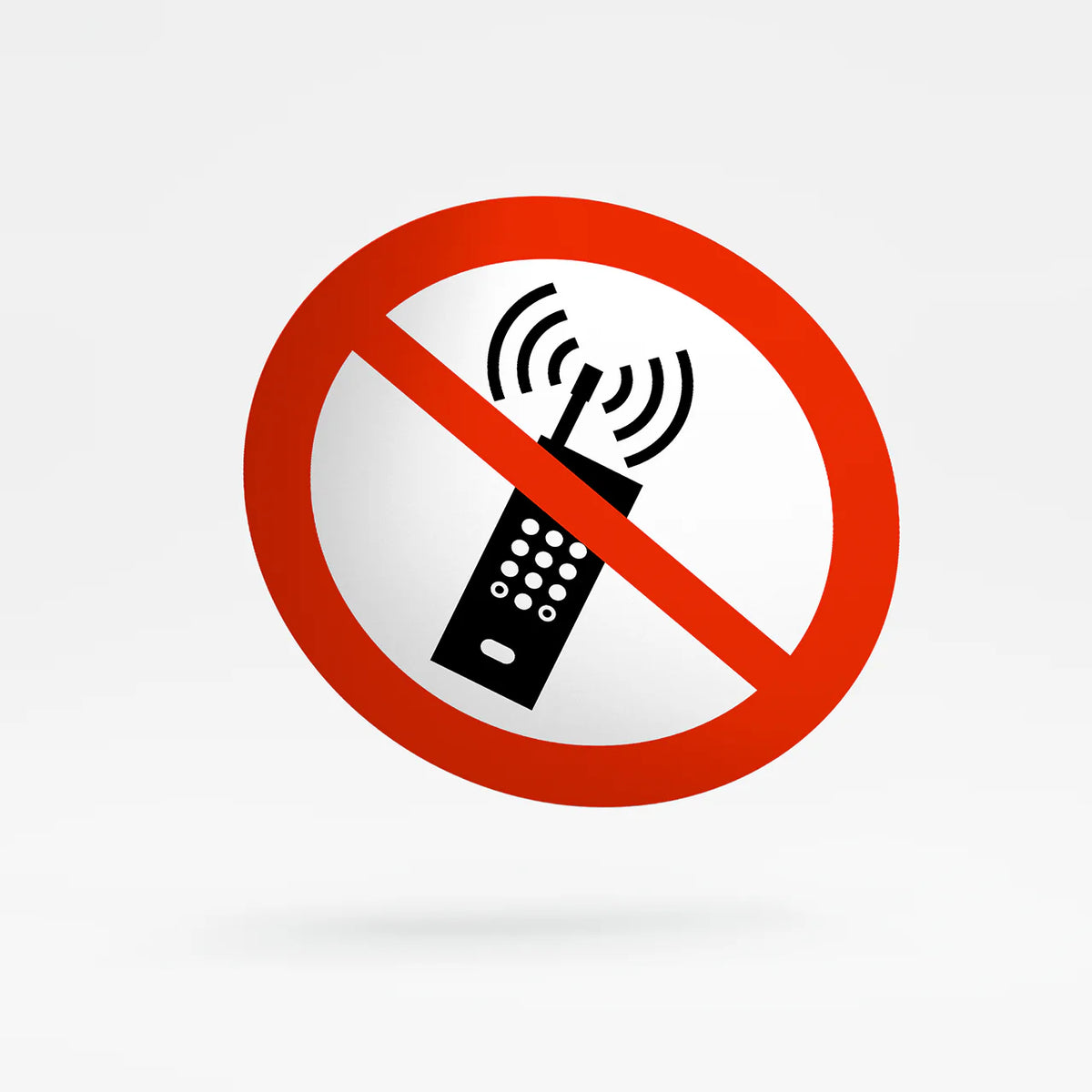 Prohibition sign - no mobile phones