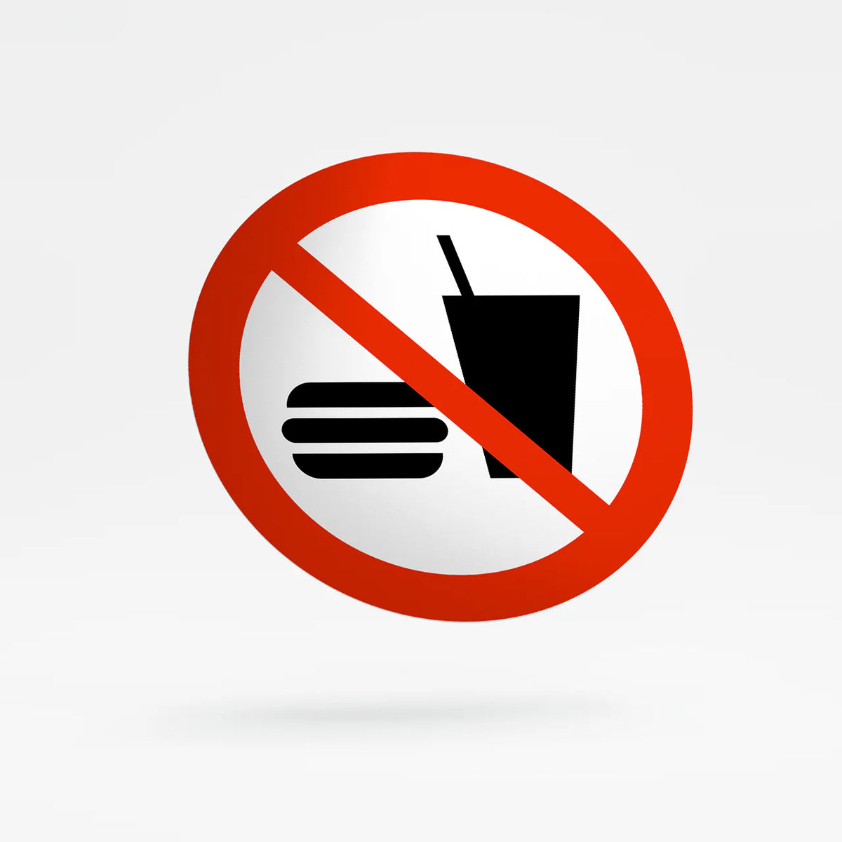 Prohibition sign - no eating or drinking