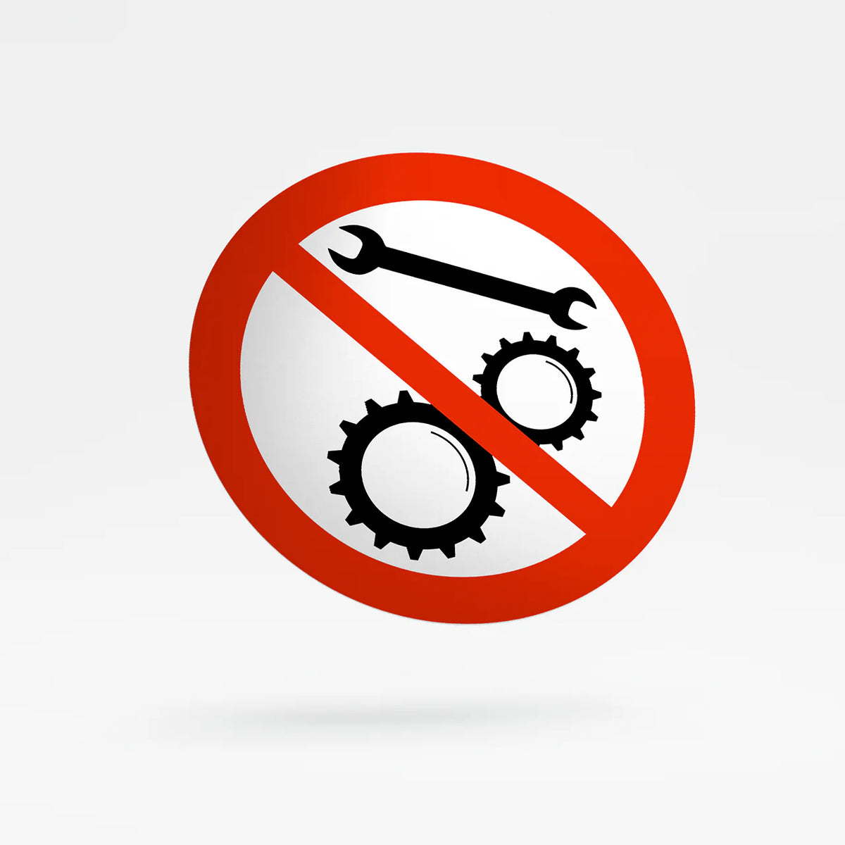 Prohibition sign - do not repair equipment