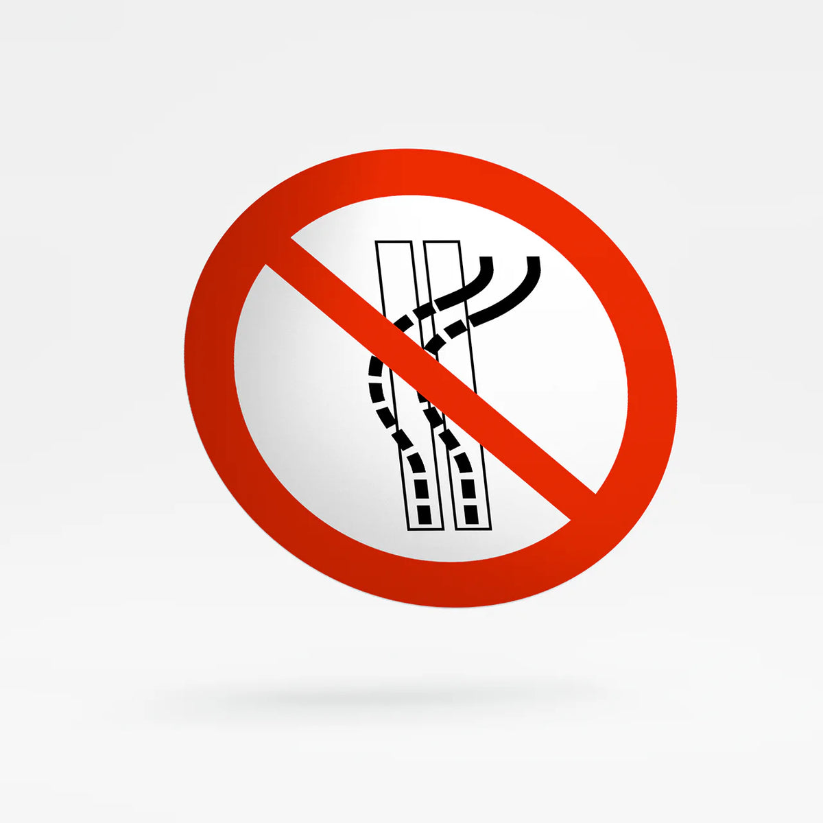 Prohibition sign - do not leave the designated route