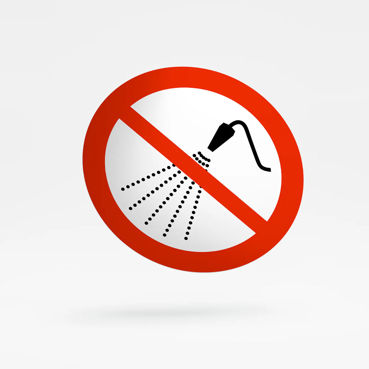 Prohibition sign - do not spray with water