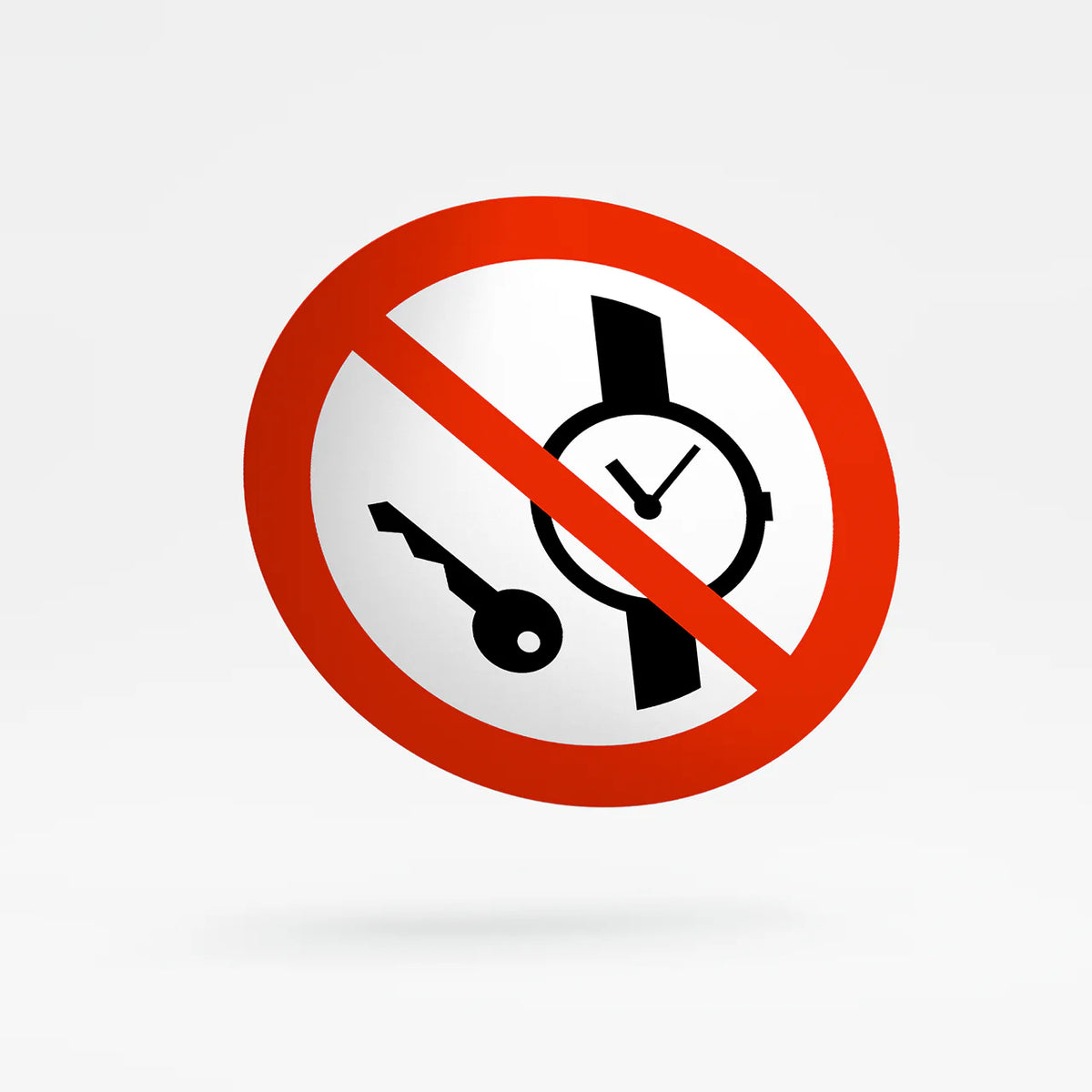 Prohibition sign - no entry with objects