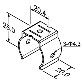 Akcesorium metalowe F-26 — rysunek techniczny