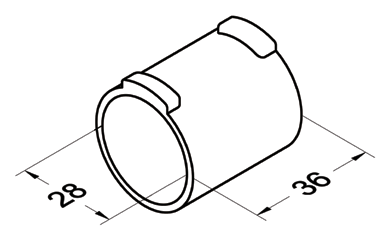 Akcesorium metalowe F-27 — rysunek techniczny