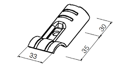 Złączka metalowa H-1A — rysunek techniczny