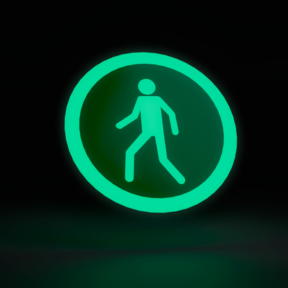 Photoluminescent sign - safe passage