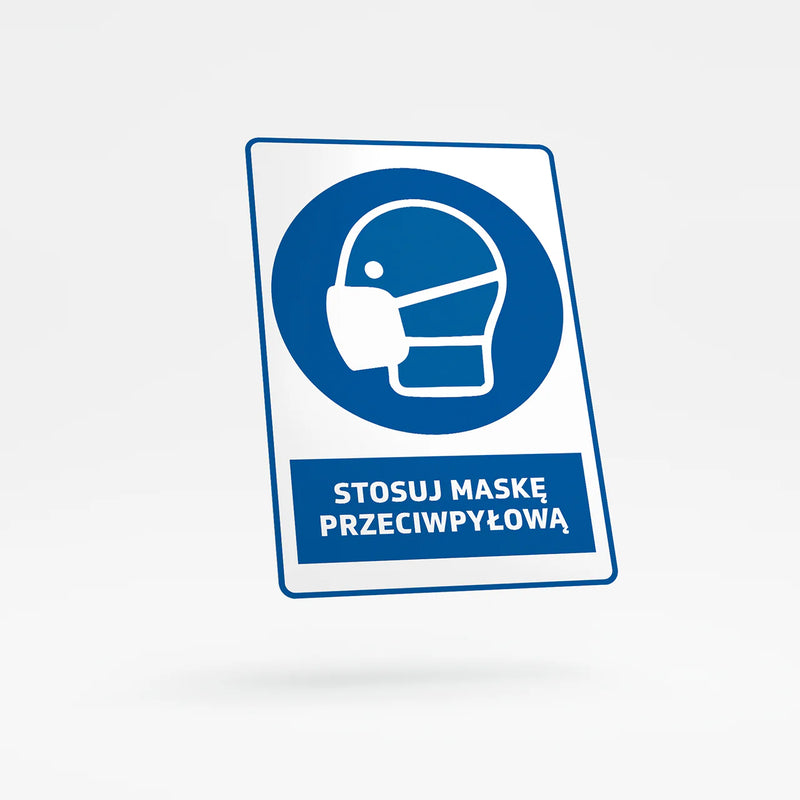 Mandatory sign with text - wear dust mask