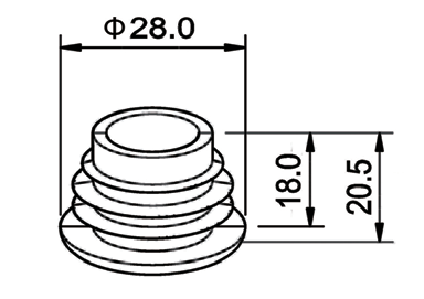 Akcesorium plastikowe P-1 — rysunek techniczny