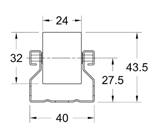 Szyna rolkowa R-4036 — rysunek techniczny
