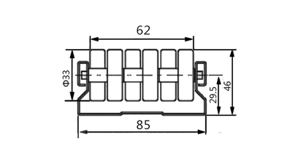 Szyna rolkowa R-8525 — rysunek techniczny