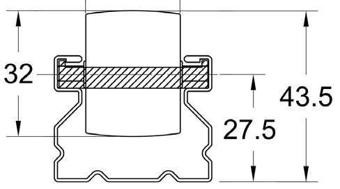 Szyna rolkowa R-S4036A — rysunek techniczny