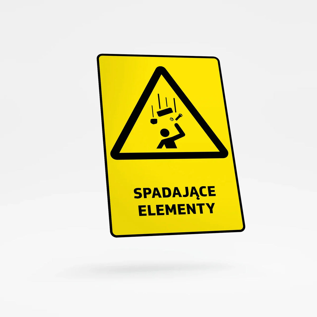 Warning sign with text - falling objects