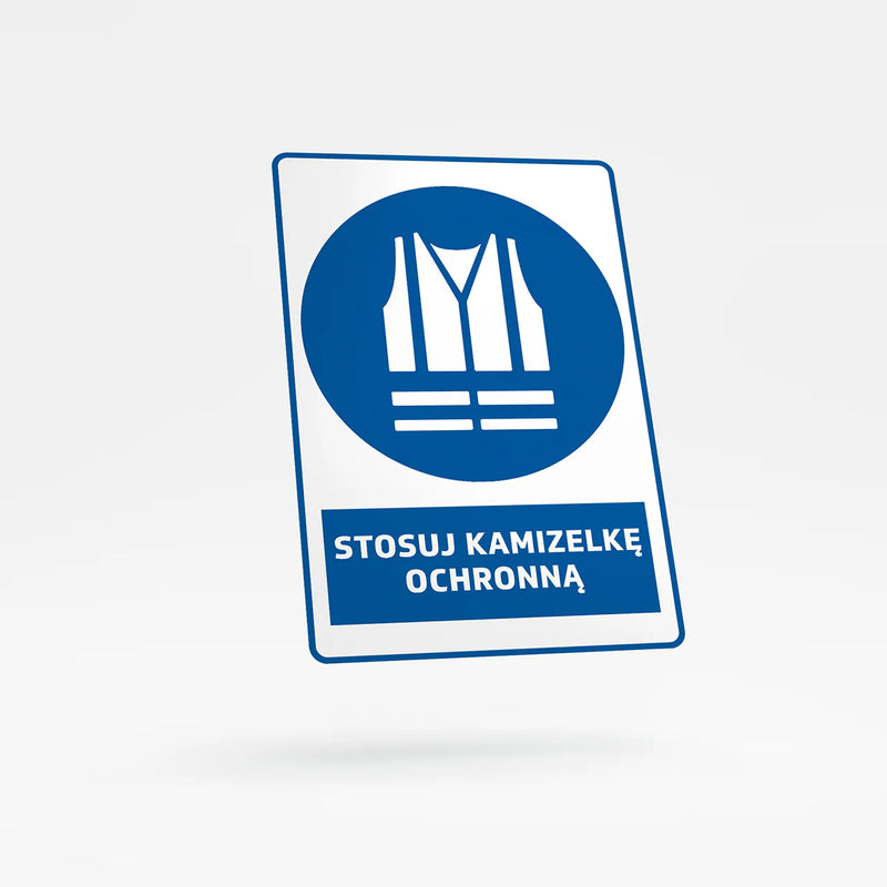 Mandatory sign with text - wear high-visibility vest
