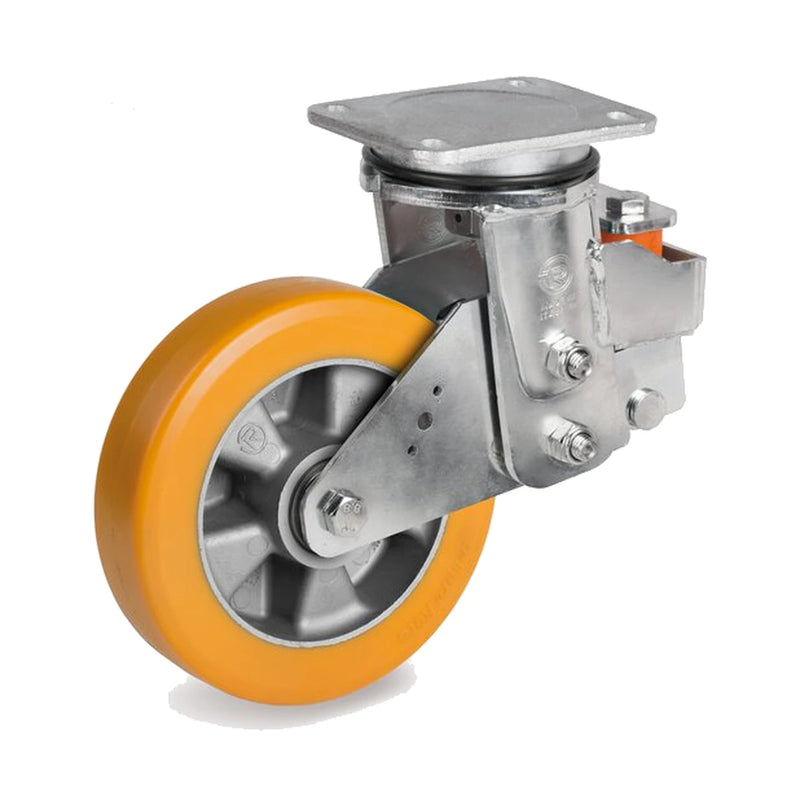 TR polyurethane wheel, swivel castor with a top plate — TR-65HT-SRP-MOL
