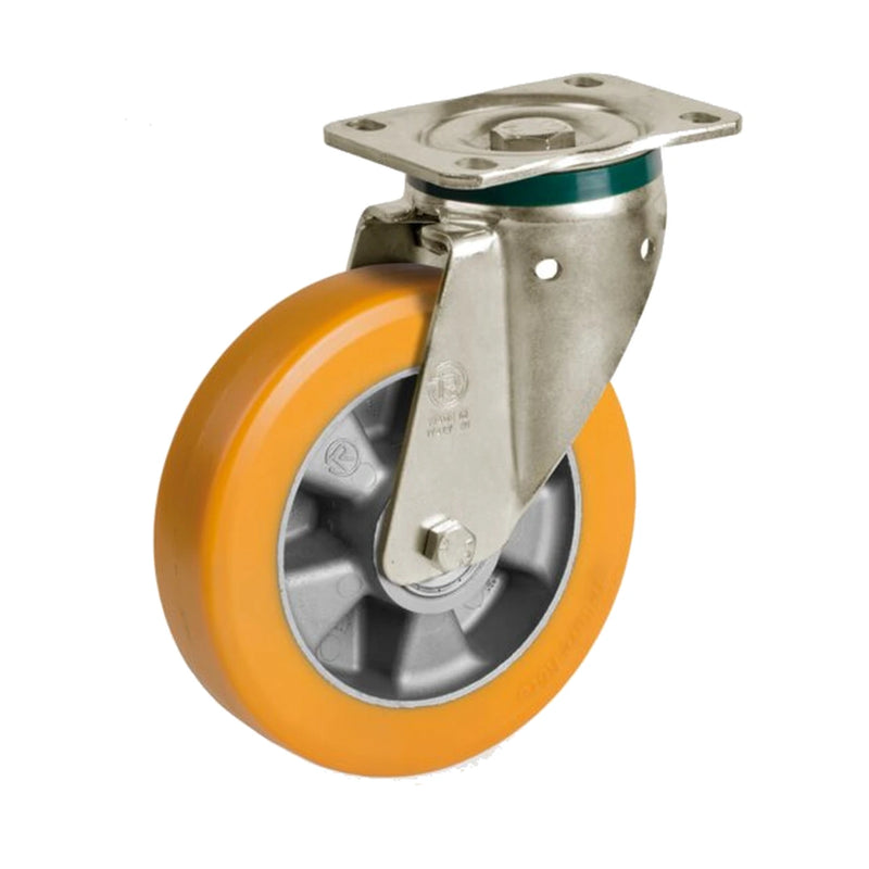 TR polyurethane wheel, swivel castor (PT) with a top plate — TR-65HT-SRP-PT