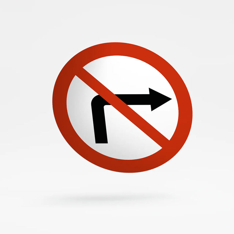 Road sign - no right turn
