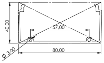 Kanał kablowy E 80x40 — widok 2