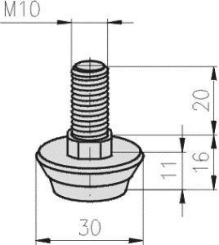 Stopa regulacyjna, M10x20 — widok 2