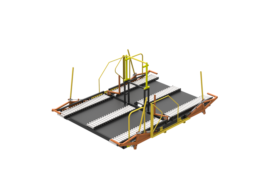 Roller turntable for manual full-for-empty exchange